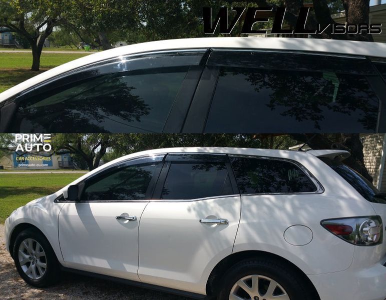 Дефлекторы окон к-т 4 шт с хромированным молдингом Mazda CX-7 2007 - 2012 Wellvisors 3-847MZ010 3-847MZ010 фото