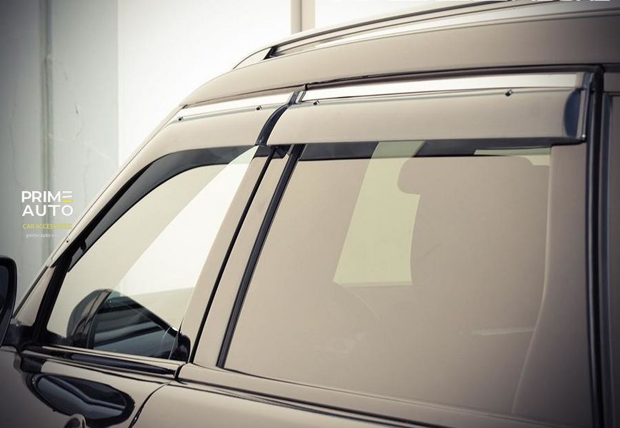 Window Deflectors 4pcs Set with Chrome Trim Land Rover Range Rover Evoque 2012-2019 Wellvisors 3-847LR006