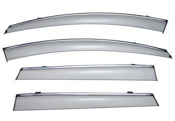 Window Deflectors 4pcs Set with Chrome Trim Mazda CX-9 2007-2015 Wellvisors 3-847MZ012