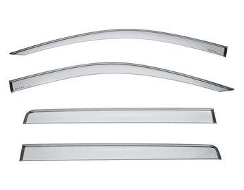Window Deflectors 4pcs Set With Black Trim Chevrolet;GMC Silverado;Sierra 2019-2025 Crew Cab Wellvisors 3-847CH031