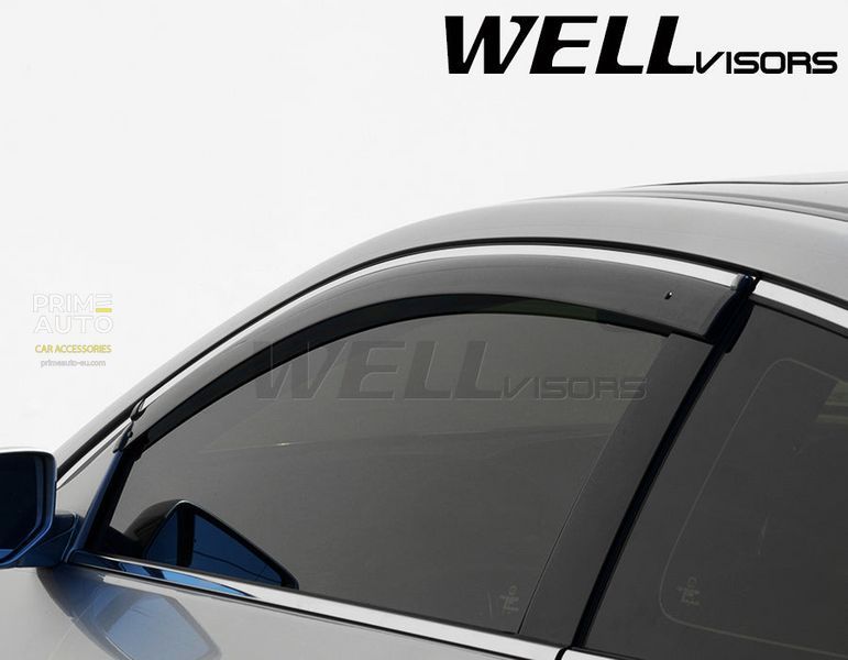 Дефлекторы окон передние с хромированным молдингом Honda Accord 2013 - 2017 Coupe Wellvisors 3-847HD031 3-847HD031 фото