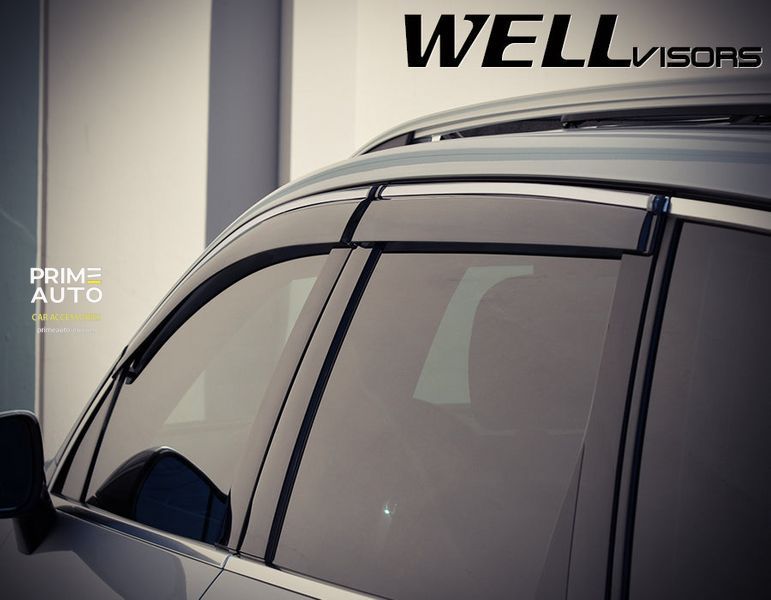 Дефлекторы окон к-т 4 шт с хромированным молдингом Volkswagen Touareg 2011 - 2018 Wellvisors 3-847VW004 3-847VW004 фото