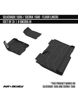 Covorase cauciuc set Chevrolet Silverado 1500 2019-2025 negru AIR DESIGN GM39A18