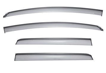 Window Deflectors 4pcs Set With Black Trim Honda Fit 2015-2020 Wellvisors 3-847HD022