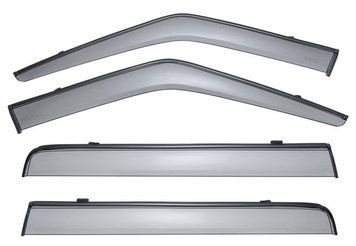 Window Deflectors 4pcs Set With Black Trim Land Rover LR3 / LR4 2005-2016 Wellvisors 3-847LR002