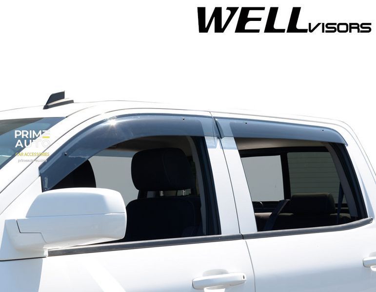 Window Deflectors 4pcs Set Premium Series Chevrolet;GMC Silverado;Sierra 2014-2018 Crew Cab Wellvisors 3-847CH012