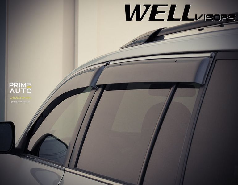 Дефлекторы окон к-т 4 шт с хромированным молдингом Toyota Highlander 2008 - 2013 Wellvisors 3-847TY016 3-847TY016 фото