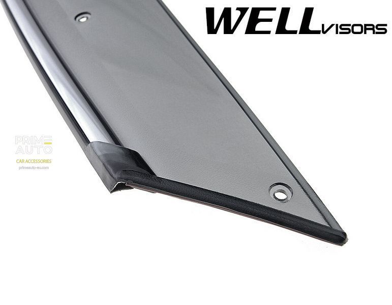 Дефлекторы окон к-т 4 шт с хромированным молдингом Toyota Highlander 2008 - 2013 Wellvisors 3-847TY016 3-847TY016 фото