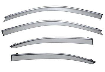 Window Deflectors 4pcs Set with Chrome Trim Lexus LS 2007-2017 Wellvisors 3-847LX012