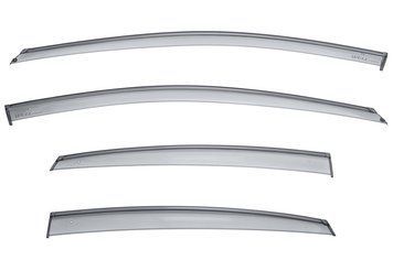 Window Deflectors 4pcs Set With Black Trim Dodge Dart 2013-2016 Wellvisors 3-847DG003