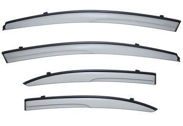 Window Deflectors 4pcs Set Aerodyn Series With Black Trim Honda Civic 2006-2011 Sedan Wellvisors 3-847HD008