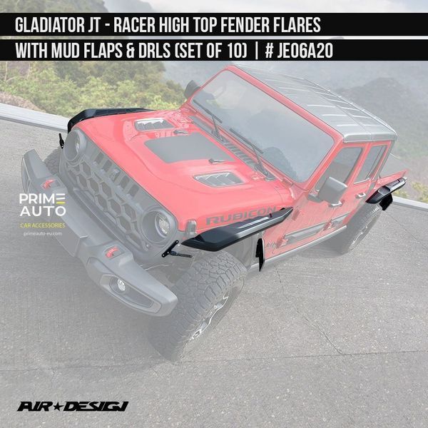 Фендера с ДХО и брызговиками Jeep Gladiator 2019-2025 чёрный AIR DESIGN JE06A20 JE06A20 фото