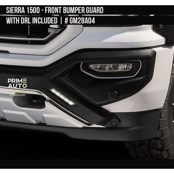 Накладка переднего бампера из ДХО GMC Sierra 1500 2016-2018 черный и серебряный AIR DESIGN GM28A04 GM28A04 фото