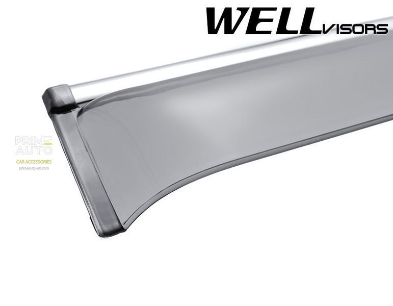 Owiewki do szyb samochodowych num 4 szt z chromowaną odlewanie Toyota Highlander 2014 - 2018 Wellvisors 3-847TY017
