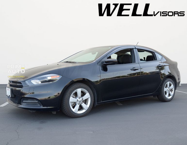 Дефлекторы окон к-т 4 шт с черным хромированным молдингом Dodge Dart 2013 - 2016 Wellvisors 3-847DG003 3-847DG003 фото