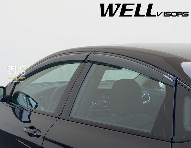 Дефлекторы окон к-т 4 шт с черным хромированным молдингом Dodge Dart 2013 - 2016 Wellvisors 3-847DG003 3-847DG003 фото