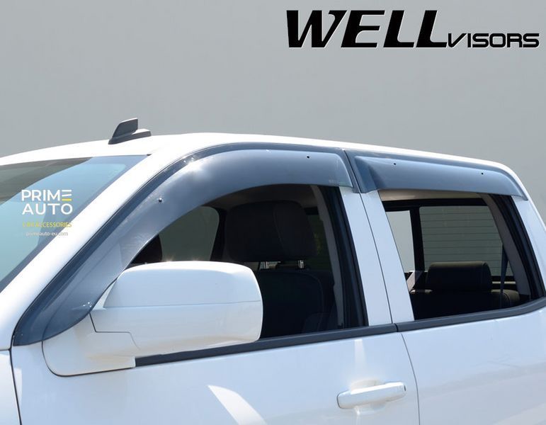 Window Deflectors 4pcs Set Off-Road Series Chevrolet;GMC Silverado;Sierra 2014-2018 Crew Cab Wellvisors 3-847CH014