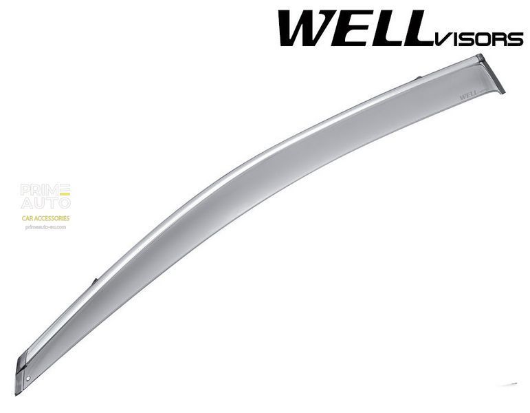 Owiewki do szyb samochodowych num 4 szt z chromowaną odlewanie Toyota Highlander 2014 - 2018 Wellvisors 3-847TY017