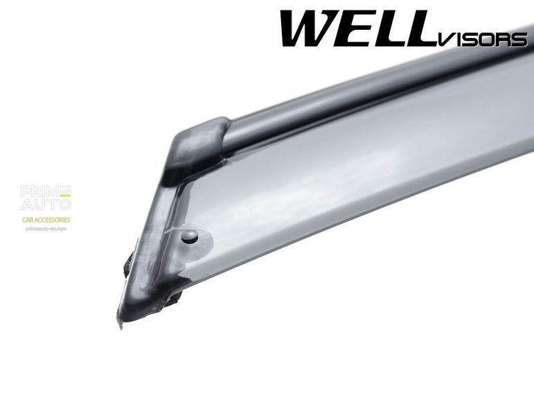 Owiewki do szyb samochodowych num 4 szt aerodynamiczny (z czarną listwą) Honda Civic 2006 - 2011 Sedan Wellvisors 3-847HD008