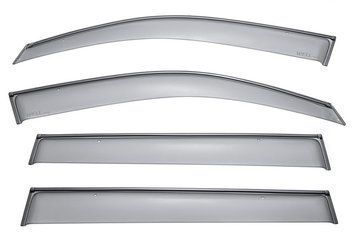 Window Deflectors 4pcs Set With Black Trim Toyota Highlander 2008-2013 Wellvisors 3-847TY030
