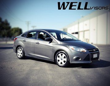 Window Deflectors 4pcs Set With Black Trim Ford Focus 2012-2018 Wellvisors 3-847FD001