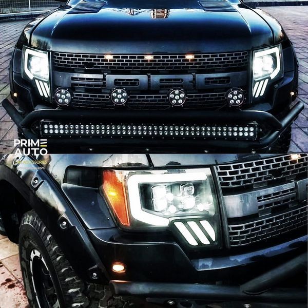 Faruri faţă Ford F-150 2009-2014 LED NOVA series negru AlphaRex 880192