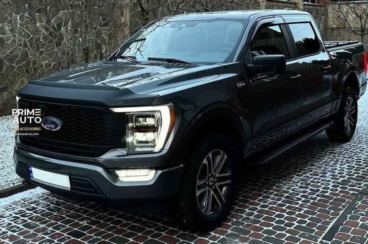 Hood Spoiler Textured Black Ford F-150 2021-2025 Aeroskin ІІ Black AVS 436196