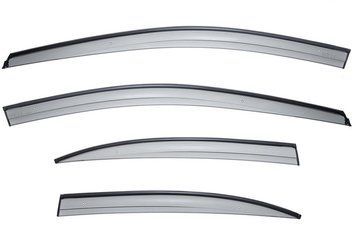 Window Deflectors 4pcs Set Aerodyn Series With Black Trim Honda Civic 2012-2015 Sedan Wellvisors 3-847HD010