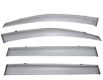 Window Deflectors 4pcs Set With Black Trim Toyota Highlander 2014-2019 Wellvisors 3-847TY033