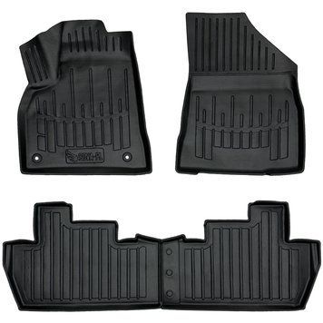 Dywaniki gumowe z bokiem zestaw 4 szt Peugeot 5008 2009 - 2017 (I) czarny SOVA-PL