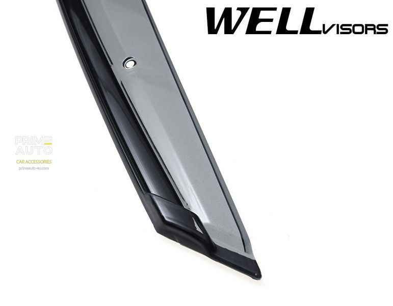 Window Deflectors 4pcs Set With Black Trim Hyundai Sonata 2011-2014 Wellvisors 3-847HY007