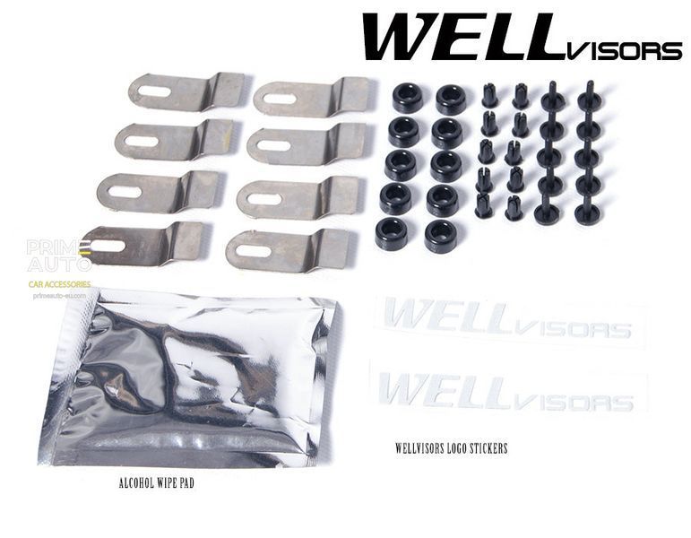 Owiewki do szyb samochodowych num 4 szt aerodynamiczny (z czarną listwą) Honda Civic 2012 - 2015 Sedan Wellvisors 3-847HD010