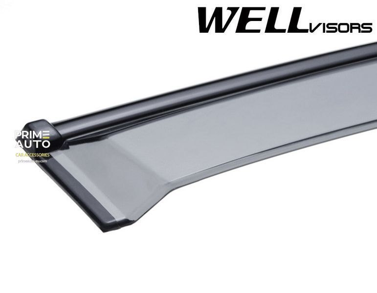 Owiewki do szyb samochodowych num 4 szt z czarna chromowana listwa Volvo XC60 2010 - 2017 Wellvisors 3-847VO001