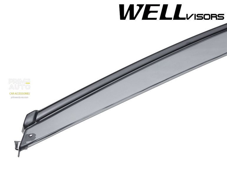 Owiewki do szyb samochodowych num 4 szt z czarna chromowana listwa Volvo XC60 2010 - 2017 Wellvisors 3-847VO001