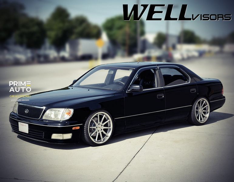 Owiewki do szyb samochodowych num 4 szt z chromowaną odlewanie Lexus LS 1995 - 2000 Wellvisors 3-847LX014