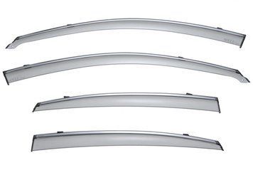Window Deflectors 4pcs Set with Chrome Trim Nissan Altima 2013-2018 Sedan Wellvisors 3-847NS006