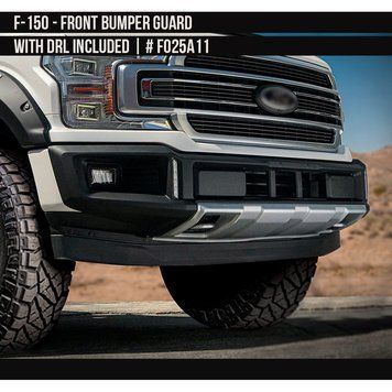 Banda bara de protectie fata Cu DRL Ford F-150 2018-2020 negru & argintiu AIR DESIGN FO25A11