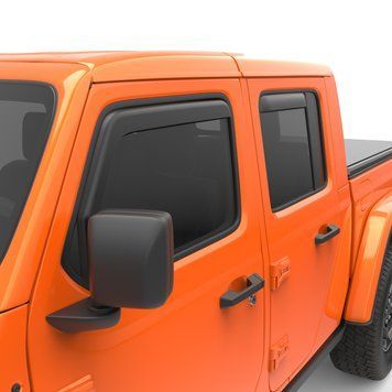 Window Deflectors 4 pcs set Jeep Wrangler JL 2020 - 2025 Dark Gloss Crew Cab EGR 575251