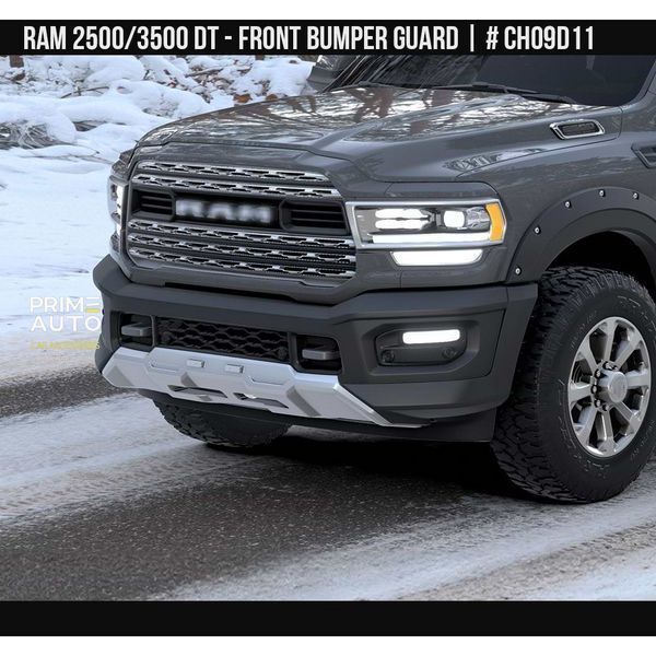 Накладка переднего бампера Ram 3500 2019-2023 черный и серебряный AIR DESIGN CH09D11 CH09D11. фото