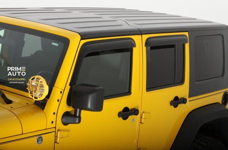 Window Deflectors 4 pcs Set Jeep WRANGLER(JK) 2007-2018 Ventvisor OUTSIDE MOUNT Smoke AVS 94249