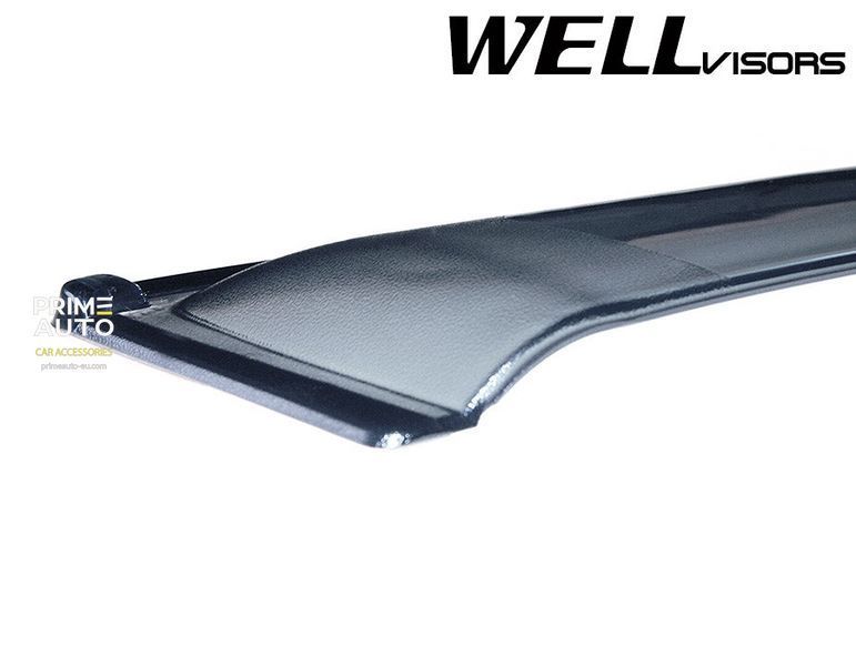 Window Deflectors 4pcs Set With Black Trim Toyota RAV4 2006-2012 Wellvisors 3-847TY013