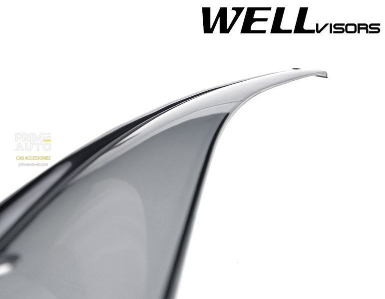 Window Deflectors 4pcs Set with Chrome Trim Kia Optima 2011-2015 Wellvisors 3-847KA006