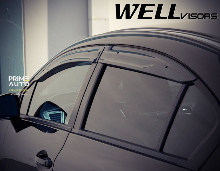 Window Deflectors 4pcs Set Premium Series Honda Civic 2012-2015 Sedan Wellvisors 3-847HD020