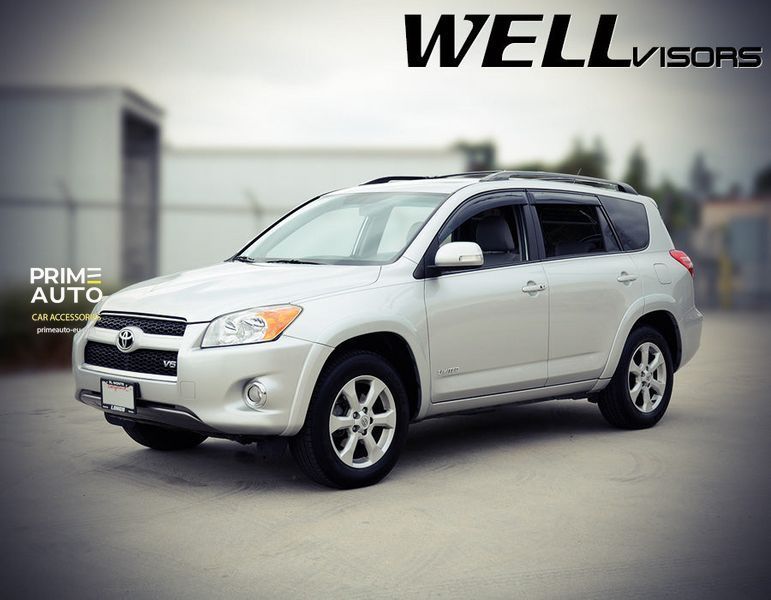 Window Deflectors 4pcs Set With Black Trim Toyota RAV4 2006-2012 Wellvisors 3-847TY013