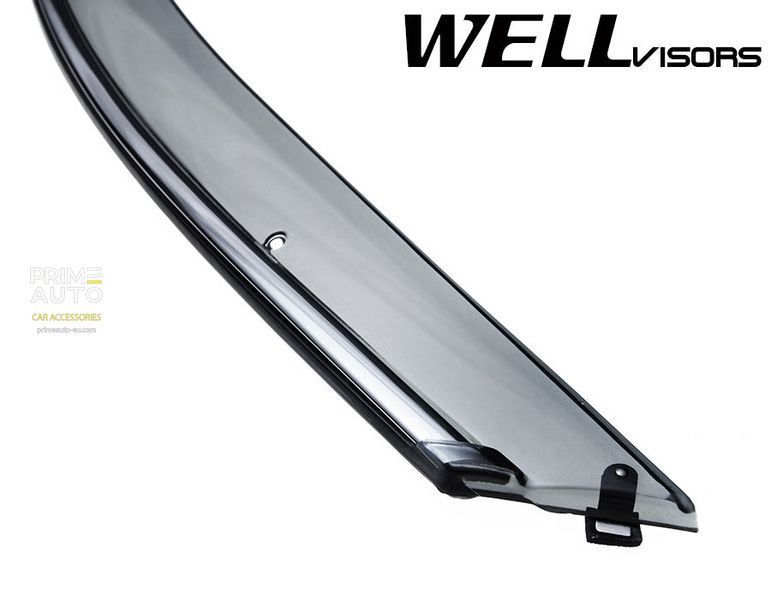 Window Deflectors 4pcs Set with Chrome Trim Kia Optima 2011-2015 Wellvisors 3-847KA006