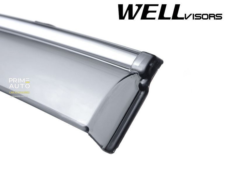 Дефлекторы окон к-т 4 шт с хромированным молдингом Nissan Altima 2013 - 2018 Sedan Wellvisors 3-847NS006 3-847NS006 фото