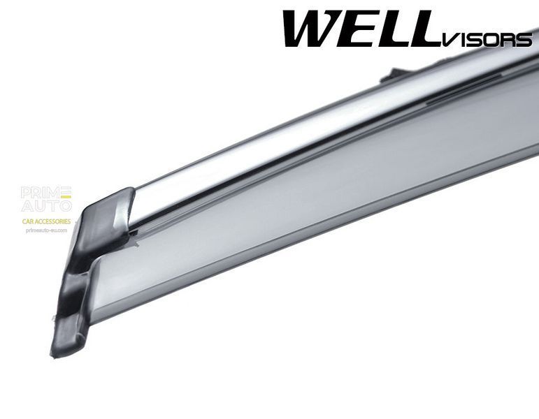 Дефлекторы окон к-т 4 шт с хромированным молдингом Nissan Altima 2013 - 2018 Sedan Wellvisors 3-847NS006 3-847NS006 фото