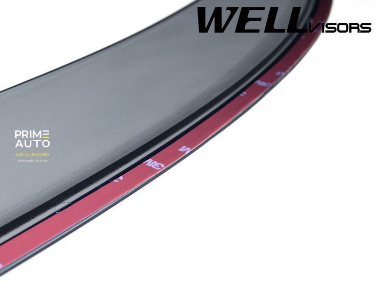 Window Deflectors 4pcs Set With Black Trim Toyota RAV4 2006-2012 Wellvisors 3-847TY013
