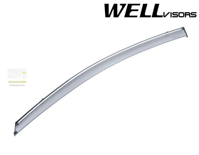 Owiewki do szyb samochodowych num 4 szt z chromowaną odlewanie Hyundai Sonata 2015 - 2019 Wellvisors 3-847HY009