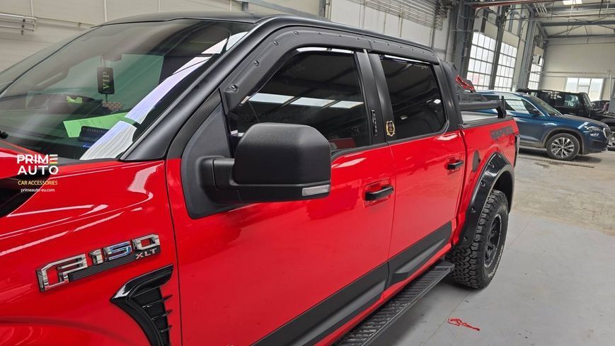 Side Window Deflectors set of 4 pcs Tough Guard Ford F-450 2017-2021 Super Crew Cab FormFit textured TV8A15SCR